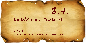 Bartánusz Asztrid névjegykártya
